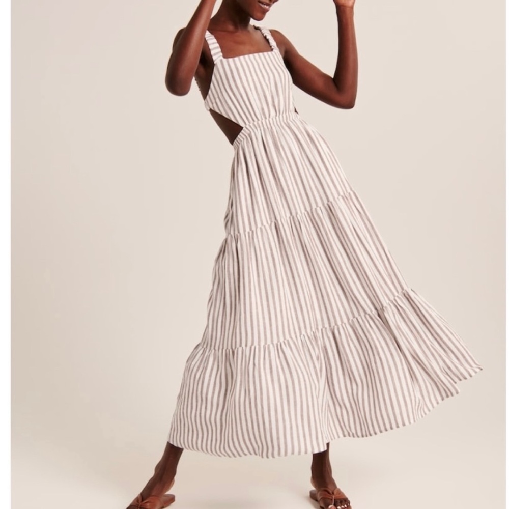 Abercrombie & Fitch linen blend maxi dress